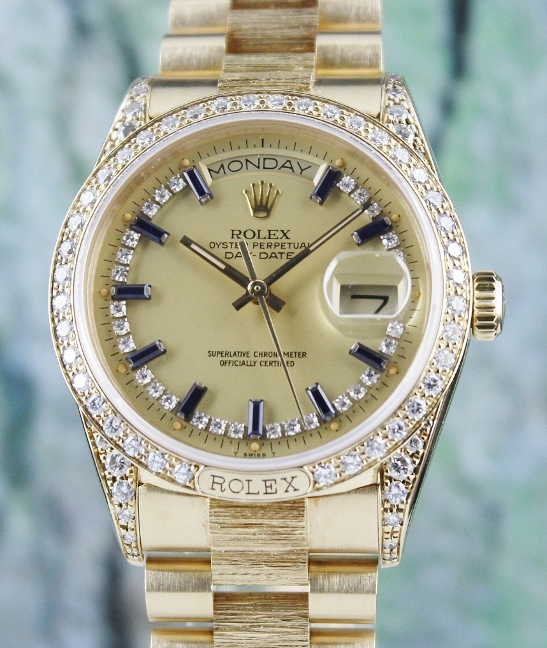 (image for) 100% ORIGINAL ROLEX 18K YELLOW GOLD OYSTER PERPETUAL DAY-DATE / 18138